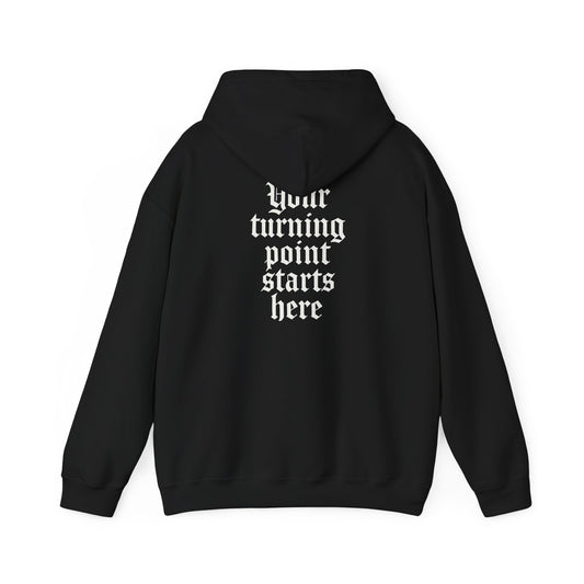 Pivot Gym Hoodie — "Your Turning Point Starts Here" Motivational Workout Hoodie